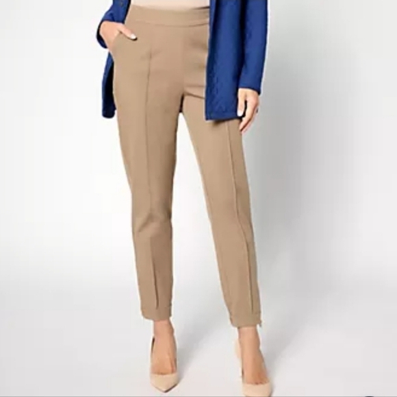 Isaac Mizrahi Pants - ISAAC MIZRAHI STRETCH PANTS SZ L TAN